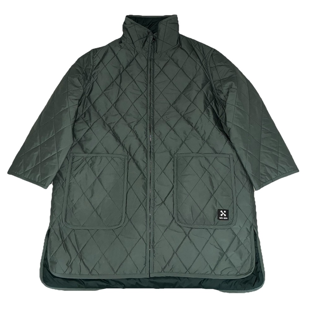 WE-AR4 Reversible Burb Coat L Dark Military Green Limonta Quilted Insulated NEW